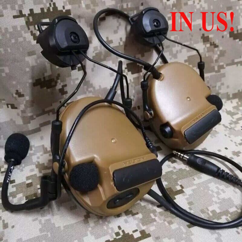 Tactical C3 Noise Cancelling Headphone Helmet Brown Outdoor NEW in US  
