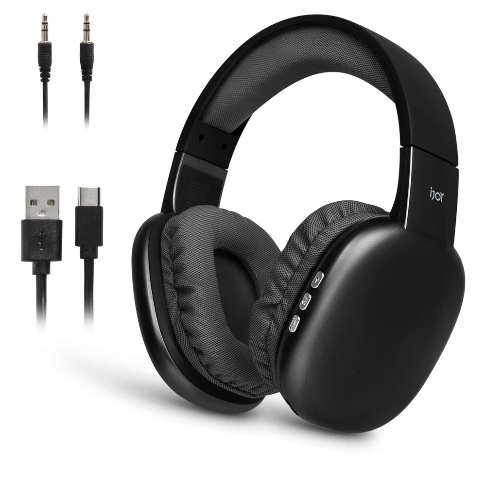 Wireless Over-Ear Headphones with Mic Rechargeable Bluetooth Deep Bass Noise Cancelling  