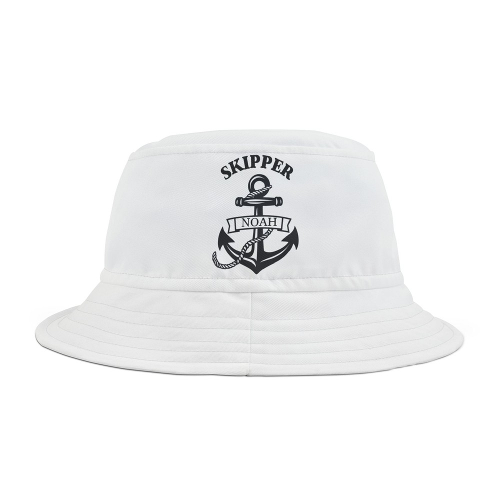 Custom Skipper Boating Hat with Your Name - Nautical Style-image