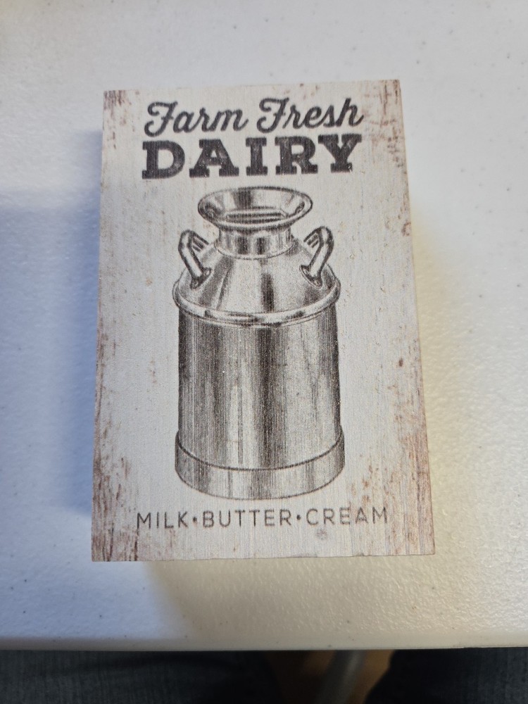 Rustic Farmhouse Wooden Milk Can Sign Farm Fresh Dairy Decor