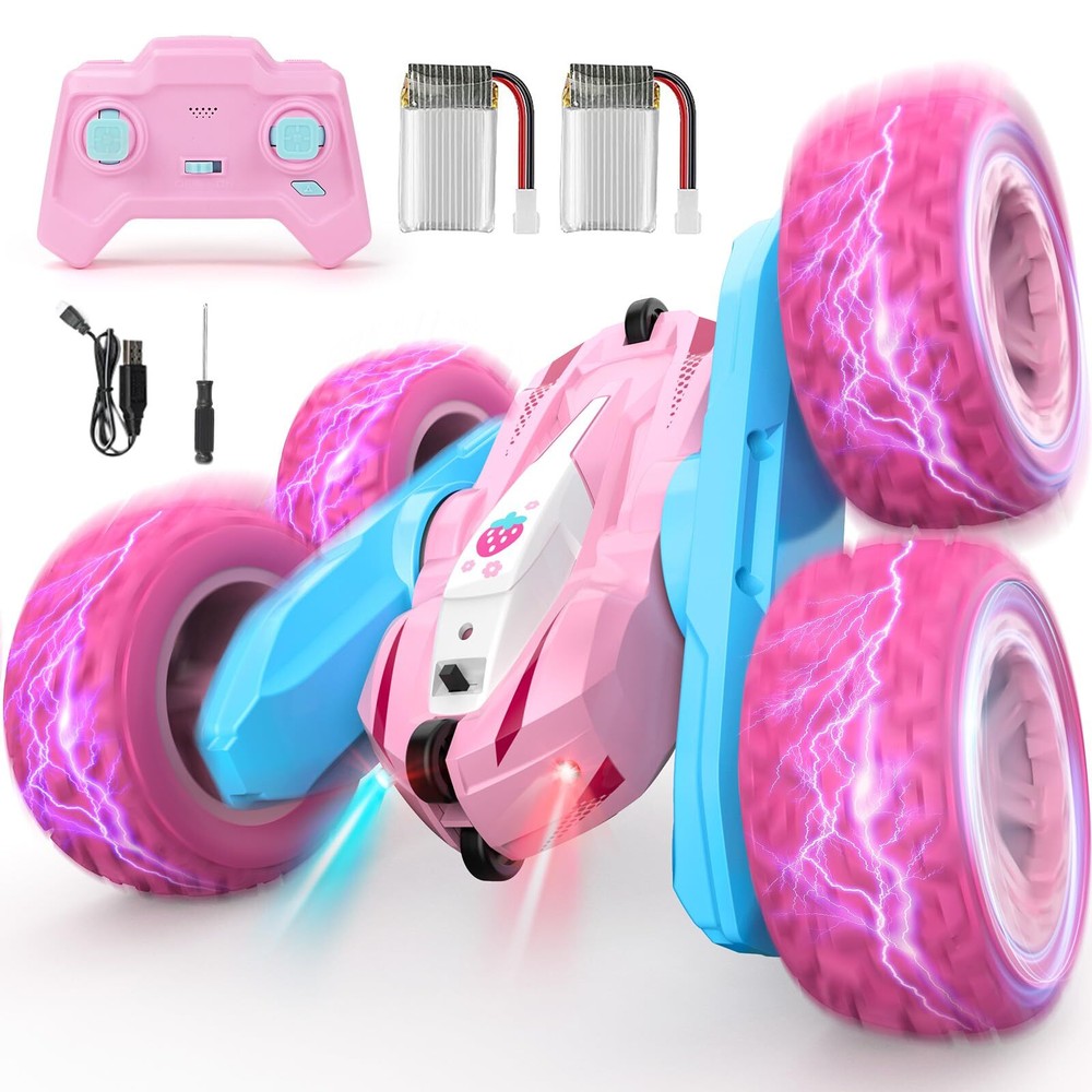 Remote Control Car, Pink RC Cars for Girls, Rechargeable RC Truck, 2.4Ghz Dou...
