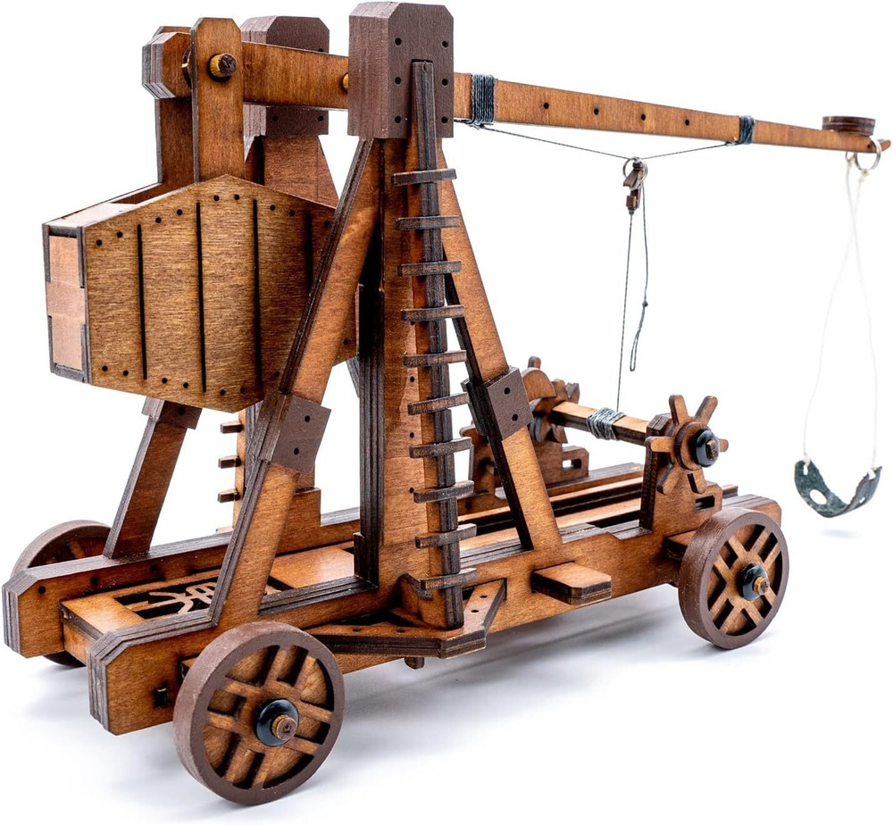 DIY 3D Wooden Puzzles for Adults Trebuchet Science Building Kit Model Catapult