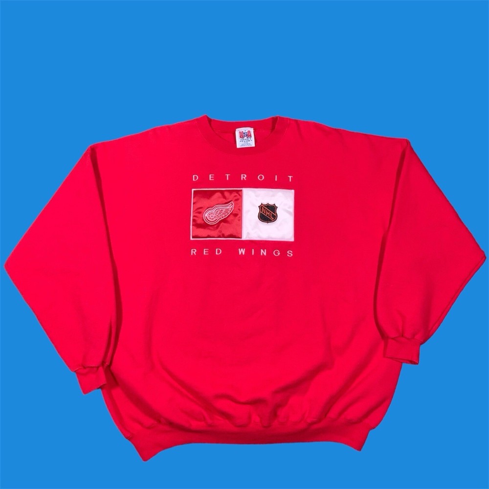 Vintage Detroit Red Wings NHL Hockey Sweater Crewneck Size XXL