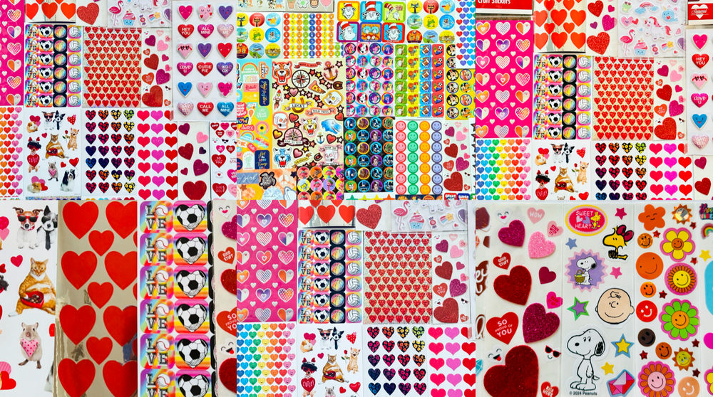 15+ Sticker Sheets | Wholesale QUALITY Stickers Valentines Day Lot Heart Love