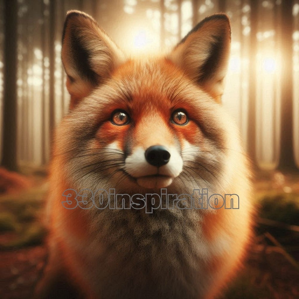 Digital Fox Forest Wallpaper Background for Desktop Art #A58-image