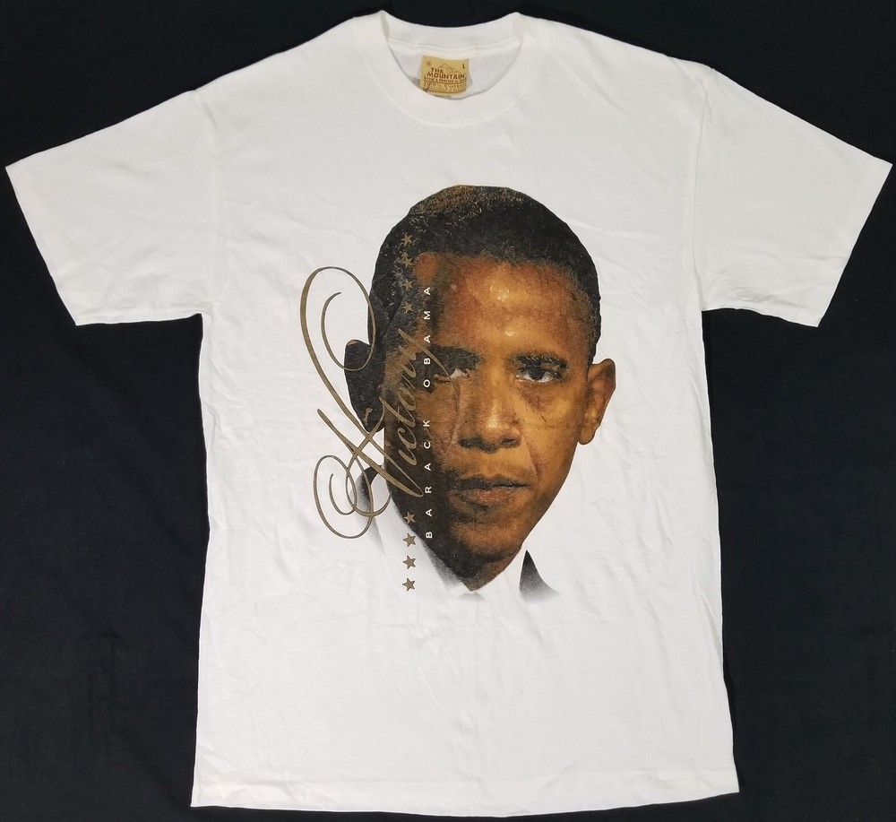2008 Barack Obama VICTORY Presidential Election Hype The Mountain T-Shirt Men XL