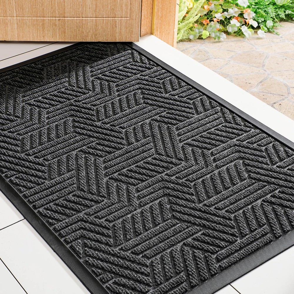 Front Door Mat Outside Entrance, Durable Outdoor Indoor Mat, Low Profile Heav...