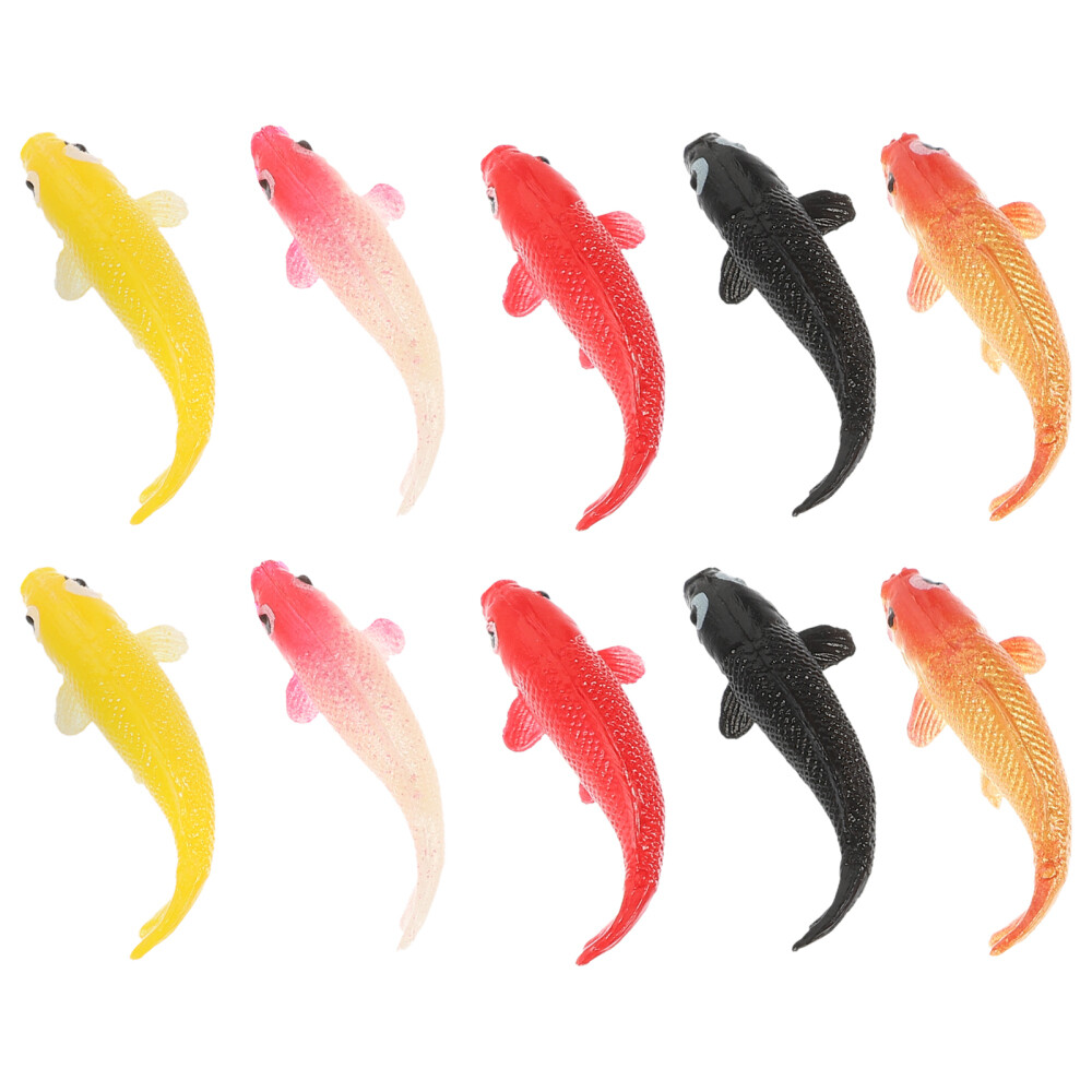 10 Pcs Aquarium Decorations Simulation Goldfish Model Toy Mini Toys