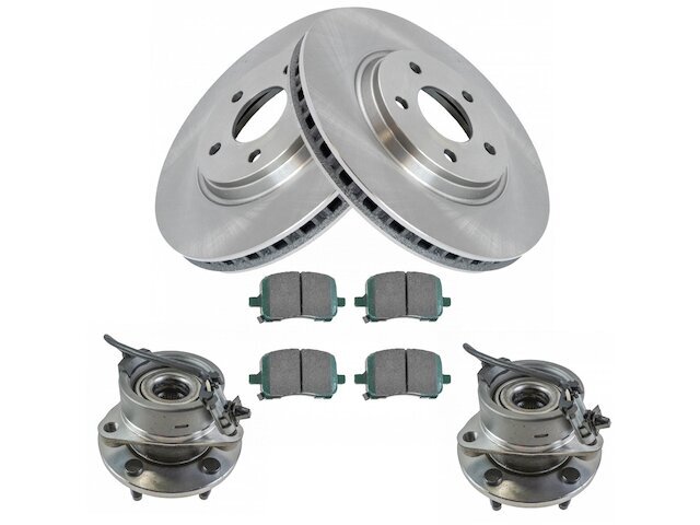 Front TRQ Brake Pad and Rotor and Wheel Hub Kit fits Pontiac G5 2007 15SMQQ