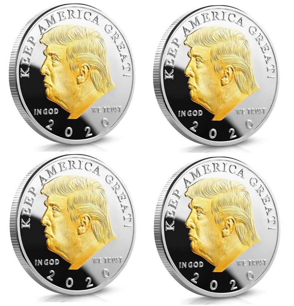 Donald Trump Commemorative Coin Keep America Great Challenge Coins Token - 4 Pcs