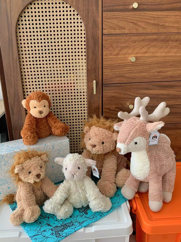 Jellycat Interesting and lovely Wave haired Fawn Plush Doll Gift Kids Toy