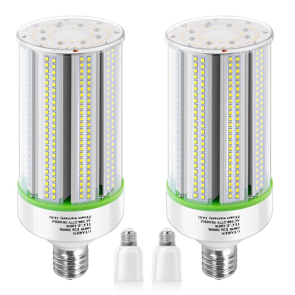 2-Pack 60W LED Corn Light Bulb,E26/E39 LED Bulbs,Super Bright,5000k,LED Repla...