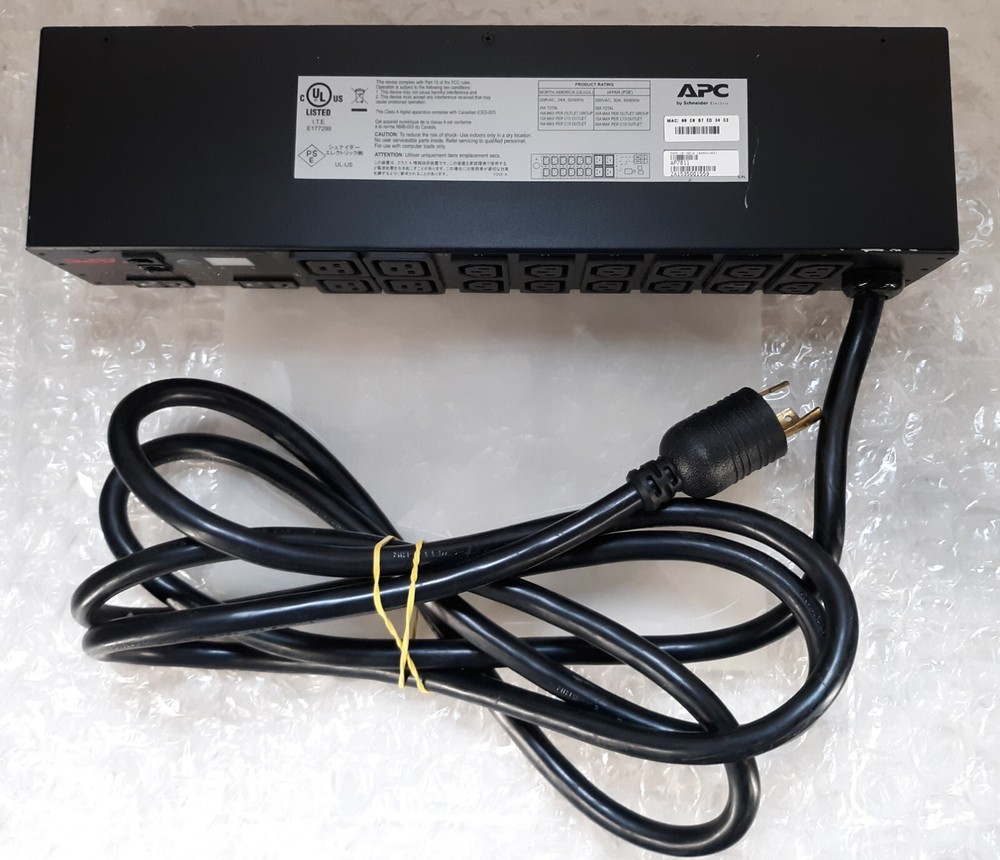 APC AP7811 Rack PDU Metered 2U 30A/208V Surge Protector 16-Outlets
