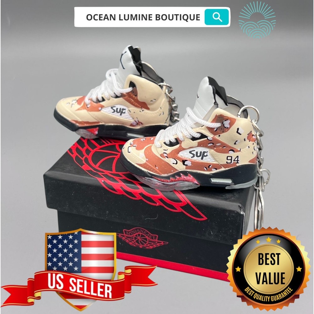 Air Jordan 3D Mini Sneaker Keychain, Shoe Keyring Shoe Box, Display Box Option