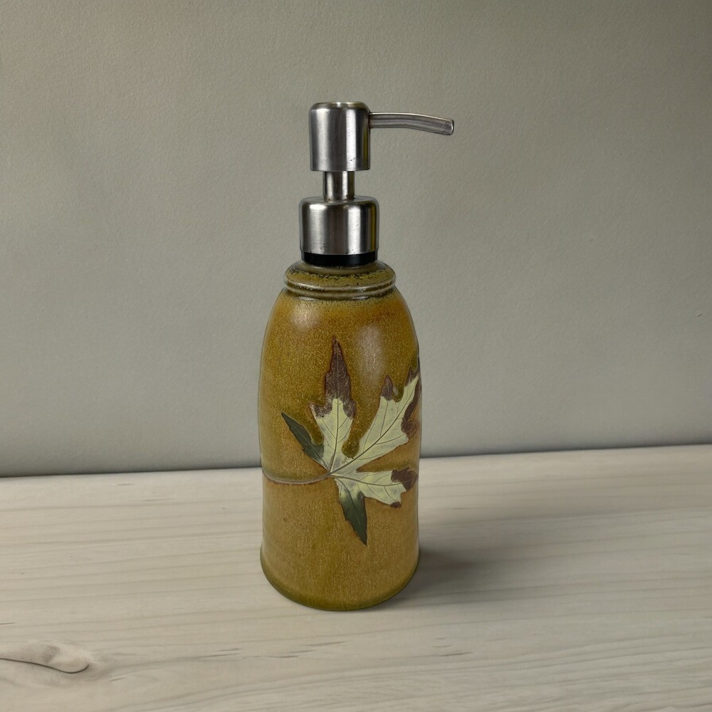 Travis Berning Pottery, handmade Large Soap Dispenser, Signed Art North Carolina