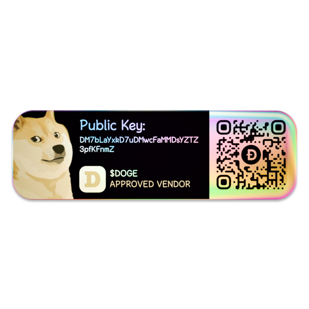 10pcs Dogecoin Sticker Cryptocurrency Holographic Vinyl Decal with QR-Code-image