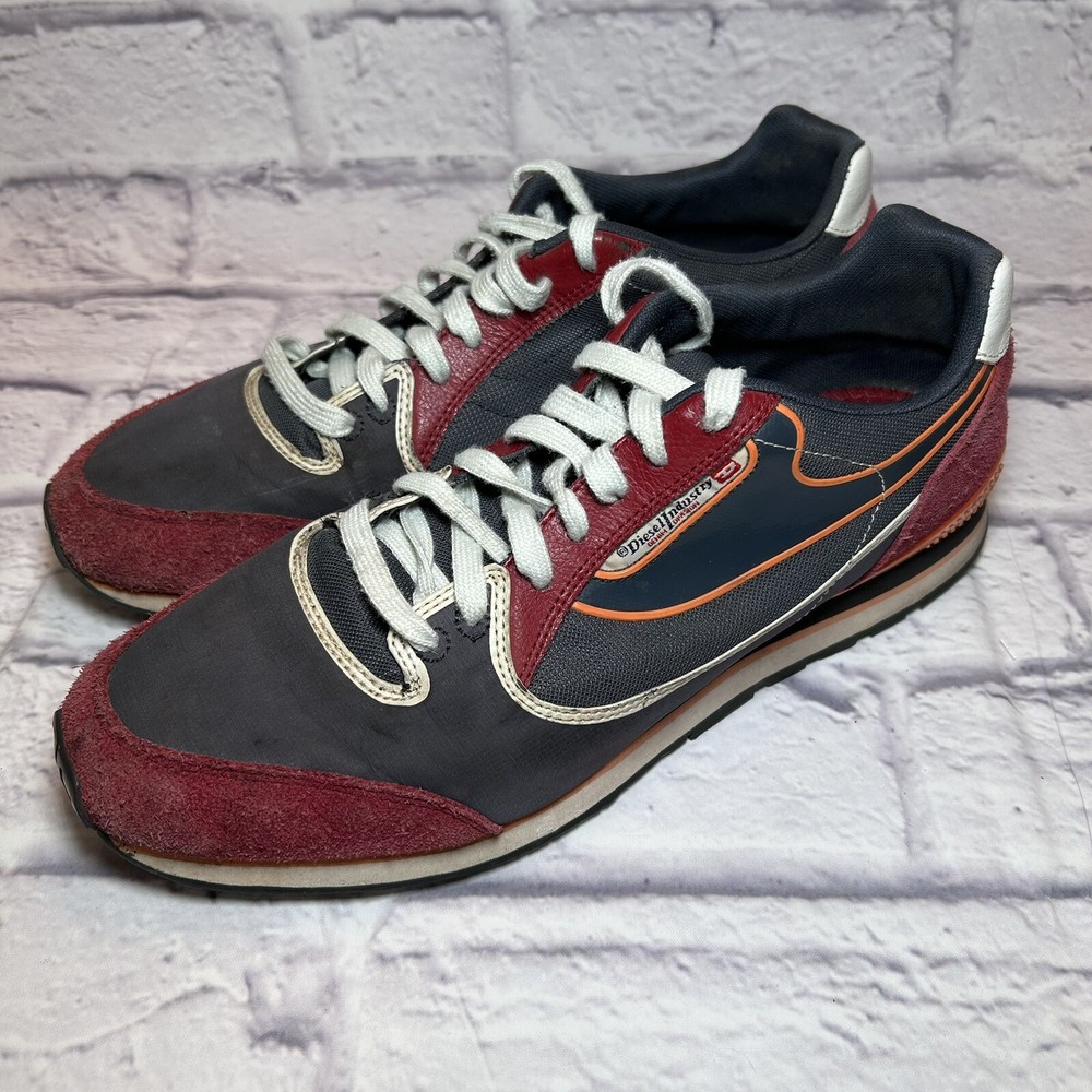 Diesel Aramis Sneakers Mens 11 RN 93243 Blue Burgundy Orange