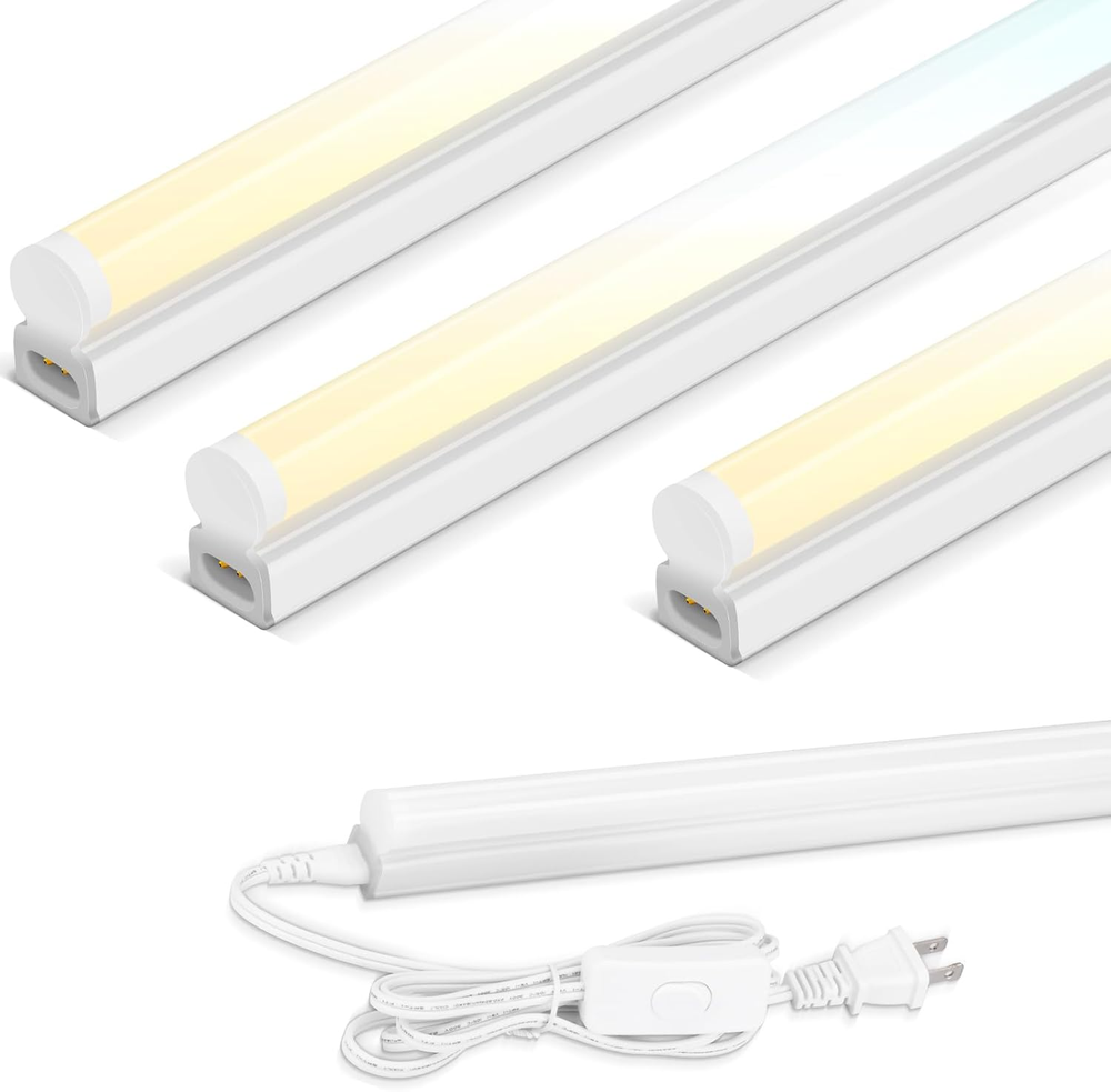 T5 LED Shop Lights 4FT, 18W 2000LM 3CCT LED Integrated Single Fixture, Linkable