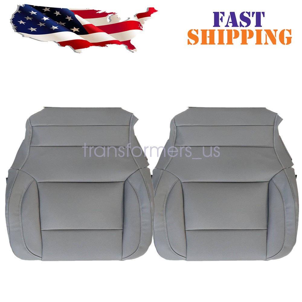 Fits 2014-2019 Chevy Suburban Driver & Passenger Bottom Seat Cover Dark Ash Gray