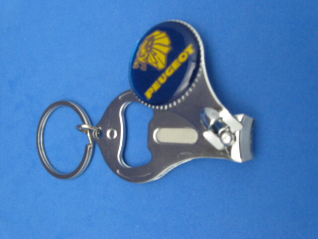 Peugeot Logo Key Ring with Nail Clipper and Bottle Opener #128