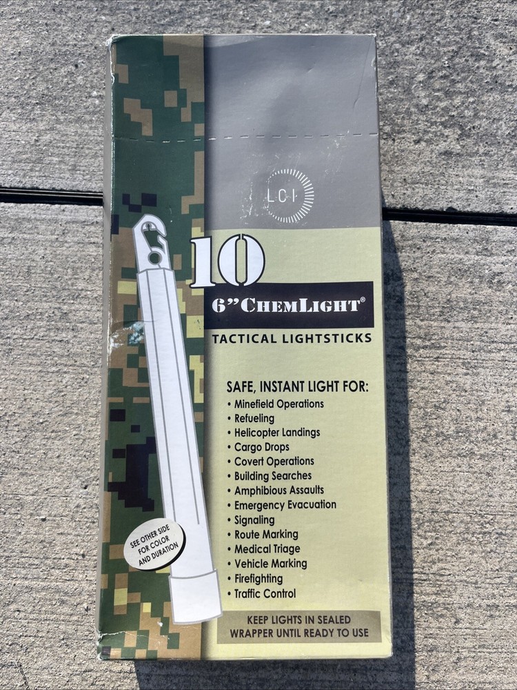 Military Chem Lights, Red, 10pcs