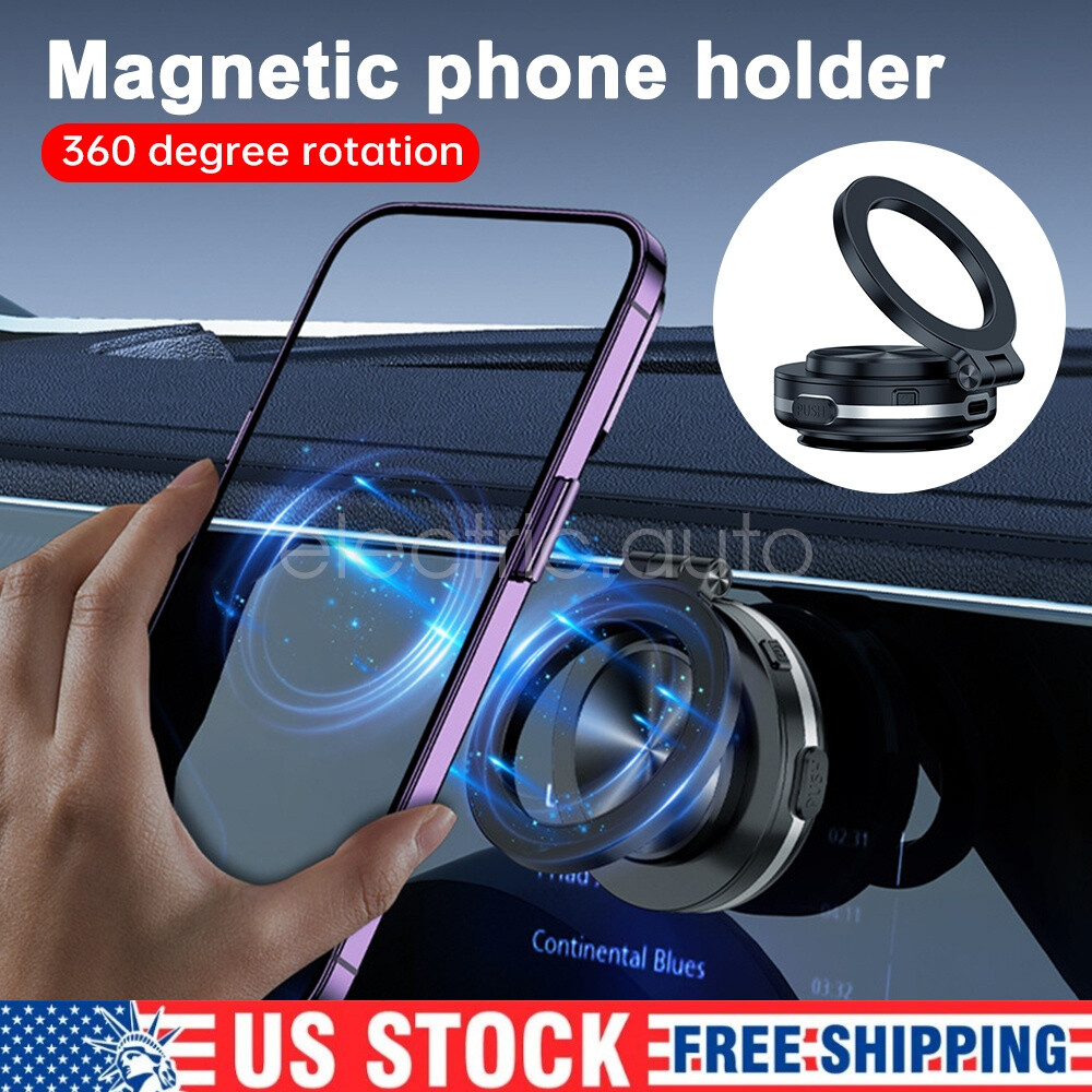 Car Phone Holder 360° Rotatable Electric Magnetic Suction Cell Phone Mount Stand