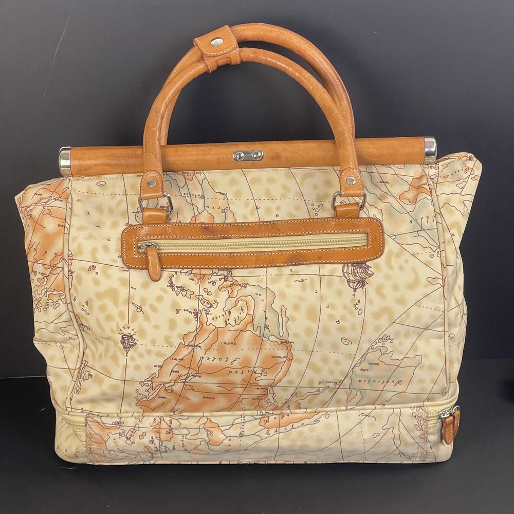 Freds Intl Wanderlust Map Bag With Leather Top Handles