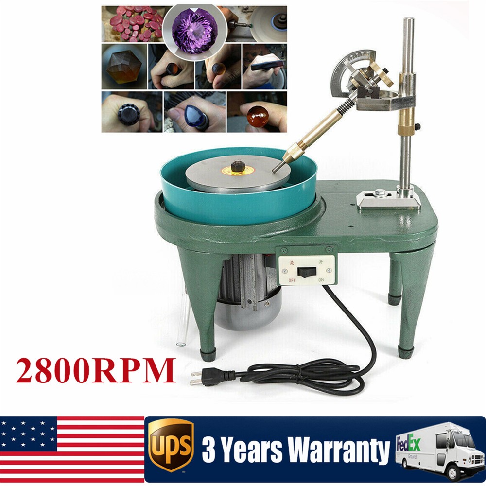 2800RPM Gemstone Grinding Jewelry Lapidary Cutting Polisher Gem Faceting Machine