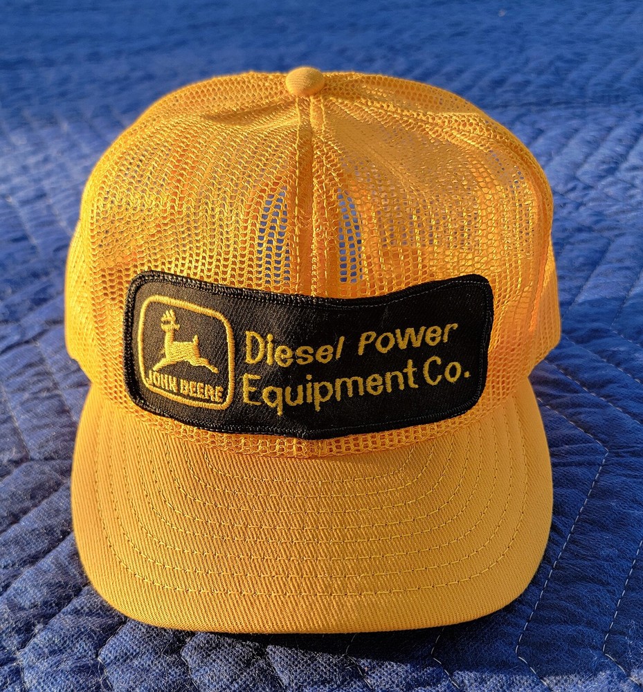 Vintage JOHN DEERE DIESEL POWER EQUIPMENT Snap Back Trucker Hat-Unworn
