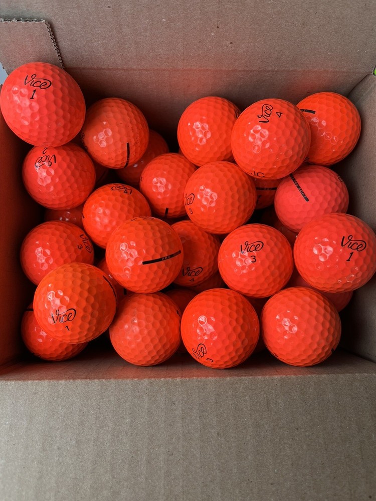 24 Vice Neon Red Pro Mix Used Golf Balls 5A/4A Condition FREE SHIPPING-image