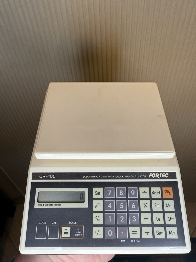 Vintage FORTEC CR-105 Electronic Scale with Clock and Calculator