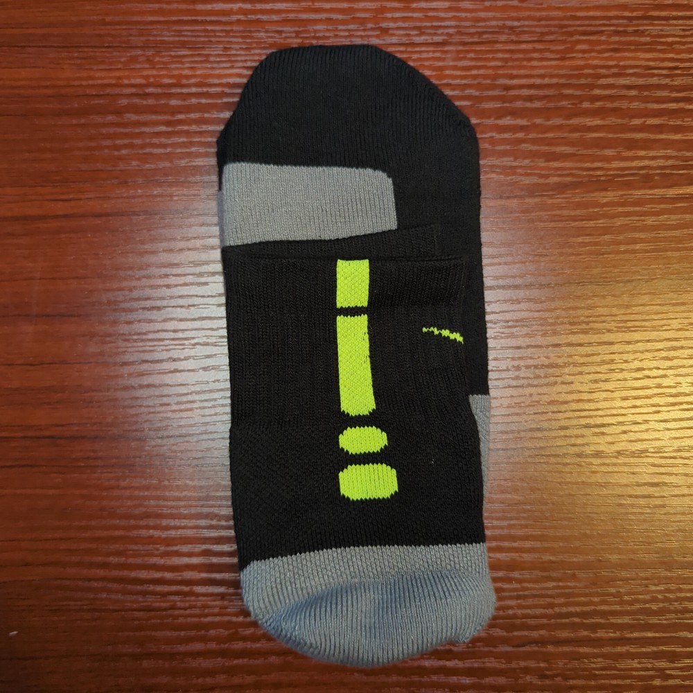 New Original Nike Elite Socks Quarter Cut Size XL Black/Hyper Green Basketball