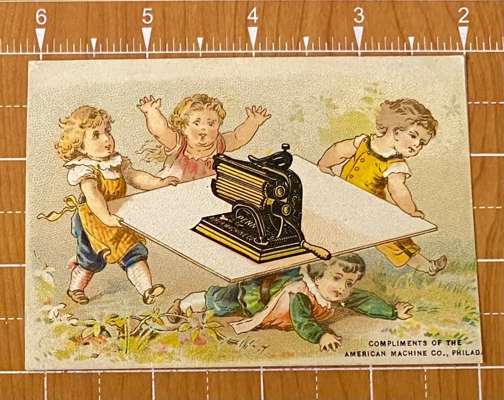 CHILDREN CARRY KEYSTONE WRINGER-KEYSTONE INSTALLMENT CO. ROCHESTER NY-TRADE CARD-image