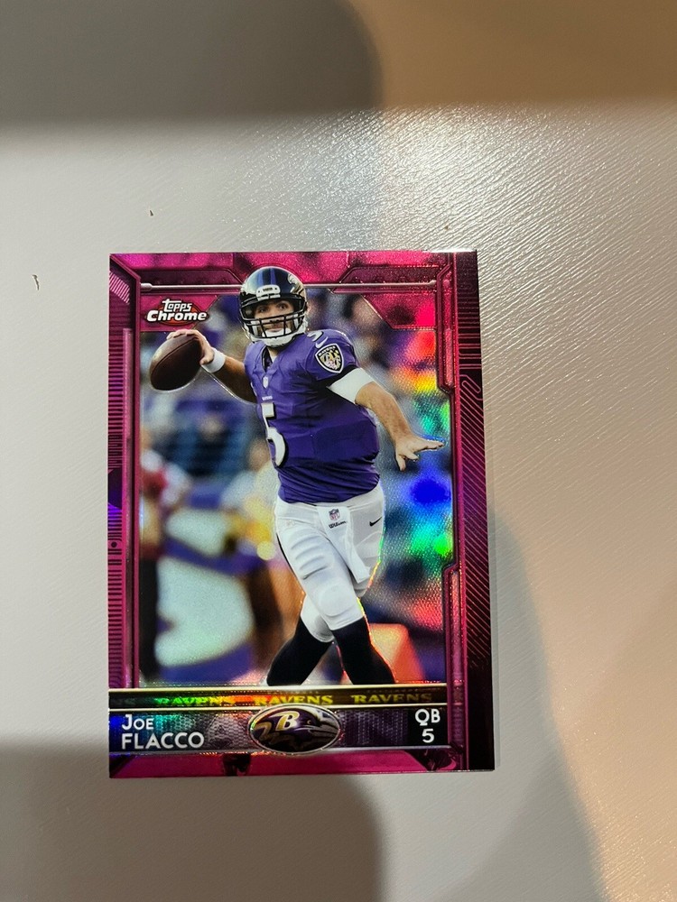 2015 Topps Chrome Mini BCA Pink Refractor /25 Joe Flacco #54