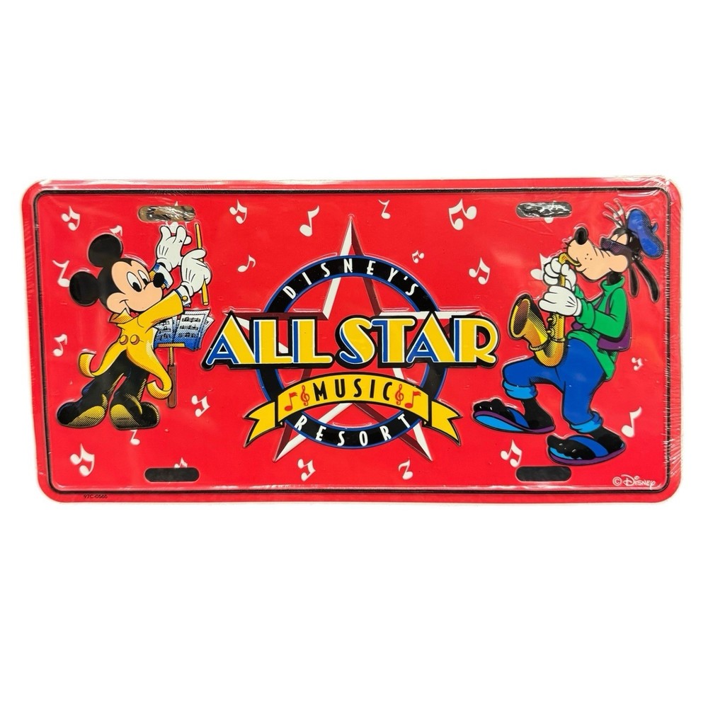 Disney All Star Music Resort Mickey Goofy Themed License Plate WDW Souvenir
