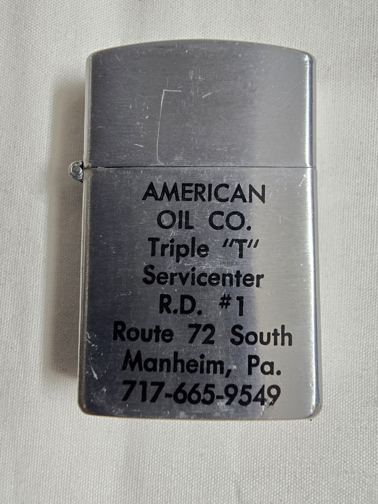 Vintage Penguin Flip-Top Lighter Oil & Gas American Oil Co. RARE