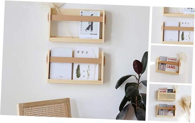FIRADE Wall-Mounted Magazine Holder with PU Leather 17.3