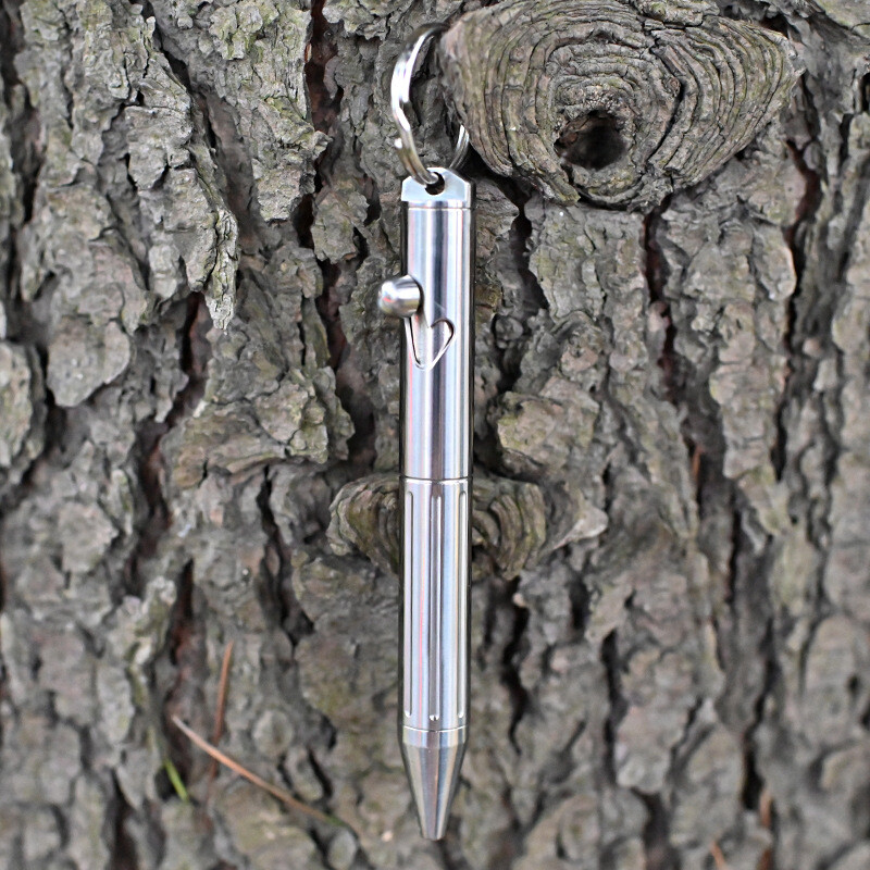 EDC Portable Mini Titanium Alloy Ballpoint Emergency Write Keychain Signing Pen