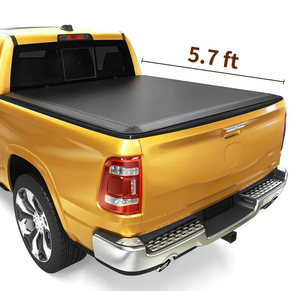 Soft 3 fold tonneau cover for 2009-2024 Dodge Ram 1500 Extra Short Bed 5.7ft