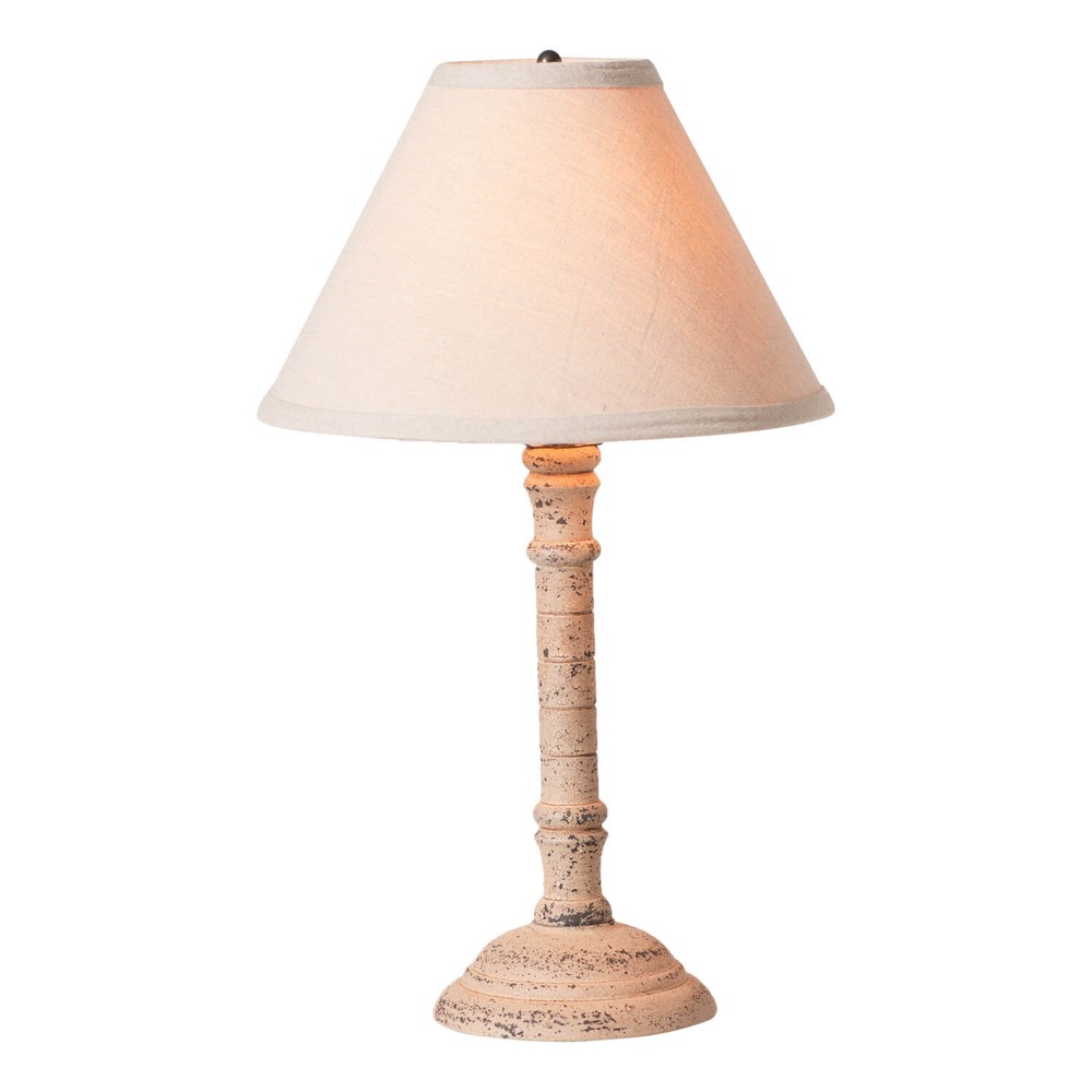 Gatlin Wood Table Lamp in Buttermilk - Fabric Linen Shade - Irvin's Tinware