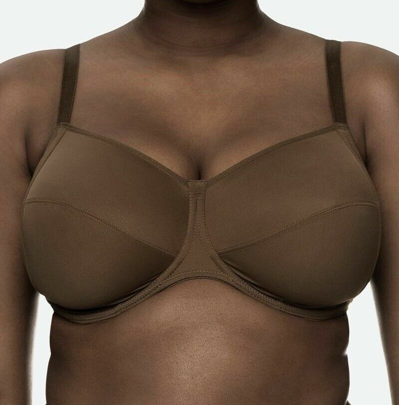 Nubian Skin Naked Bra Berry Brown Size 30E Fuller Bust Balcony Side Support NC10