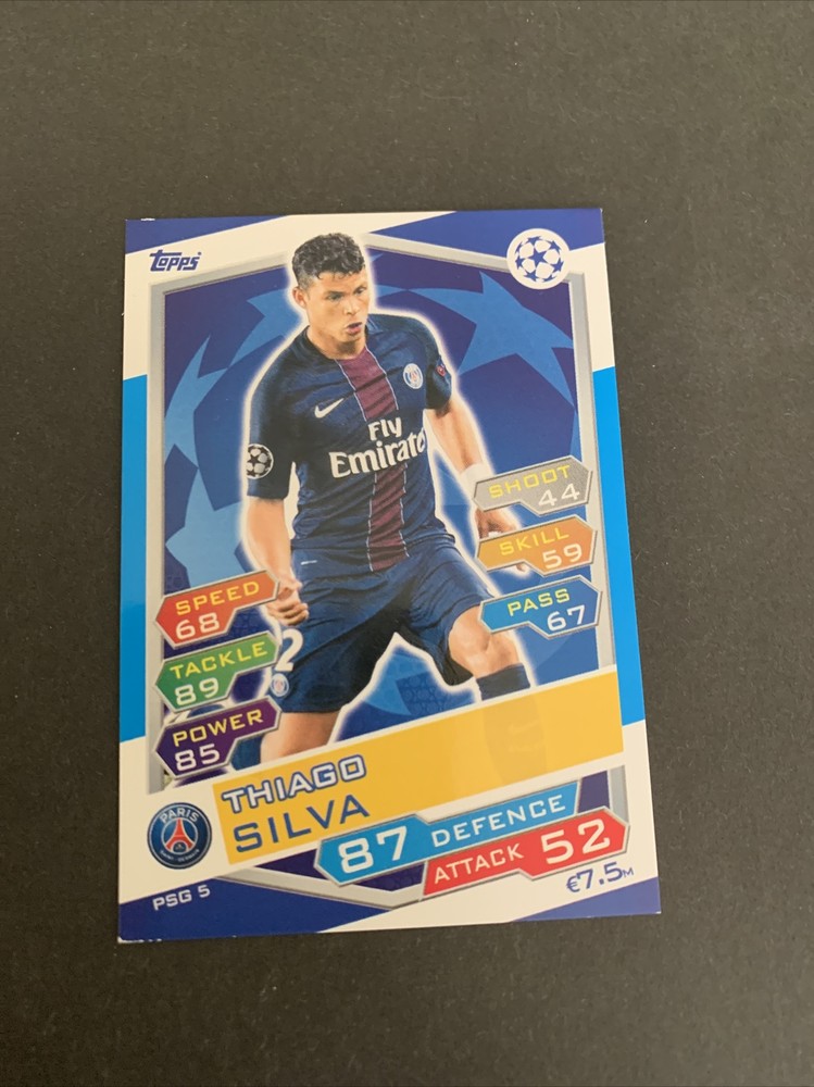 2016/17 Champions League PSG Thiago Silva Topps Match Attax Card #PSG5