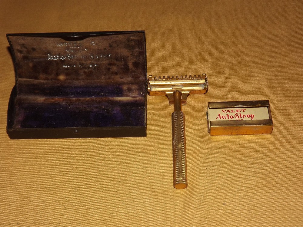 Vintage Barber Valet Auto Strop Razor in Metal Case