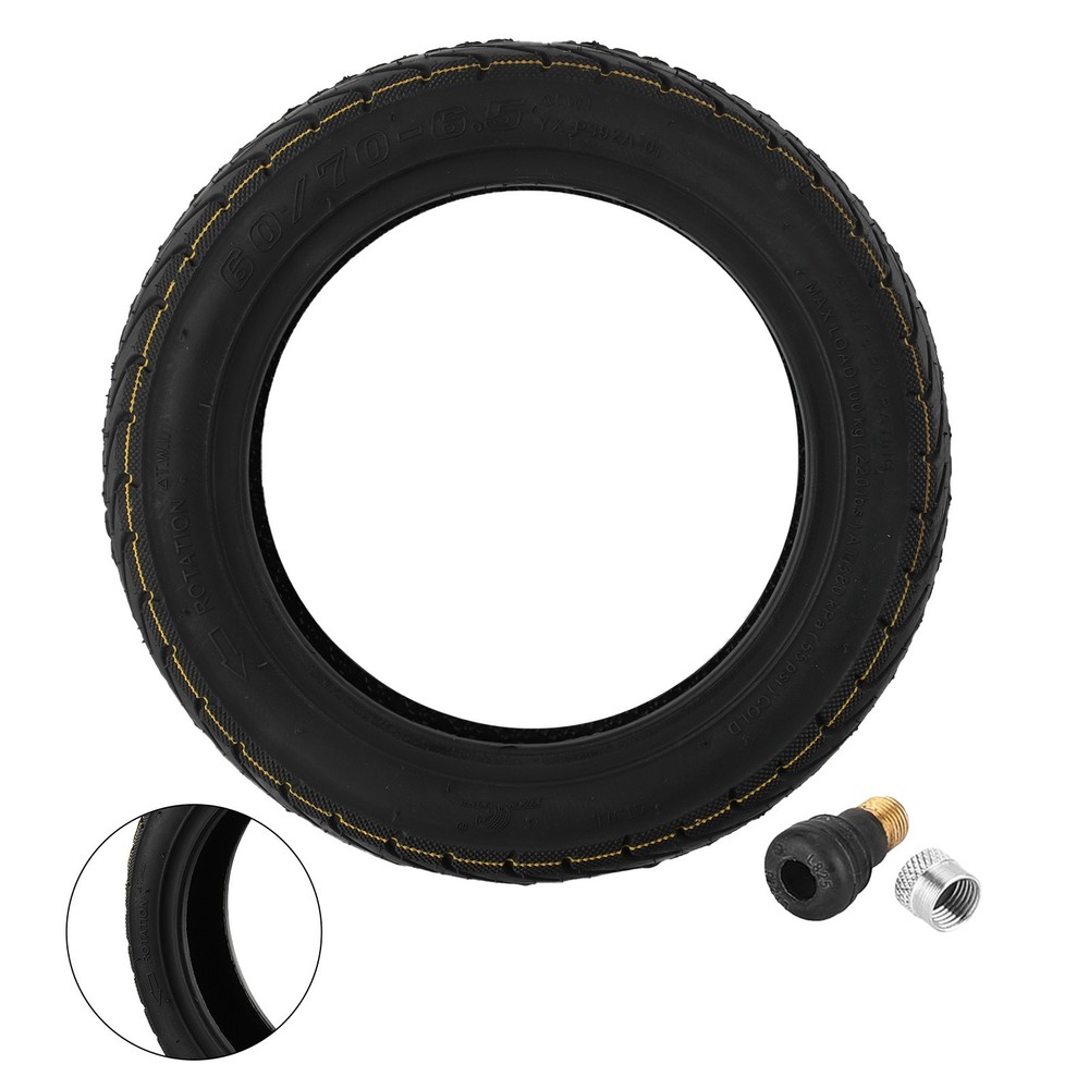 Black Tubeless Tire for Electric Scooters 245x245x55mm 520g Outdoor Accessory