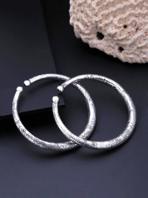 Silver Plated Indian Payal Anklet Chain Foot Bangle Kada for Women-image