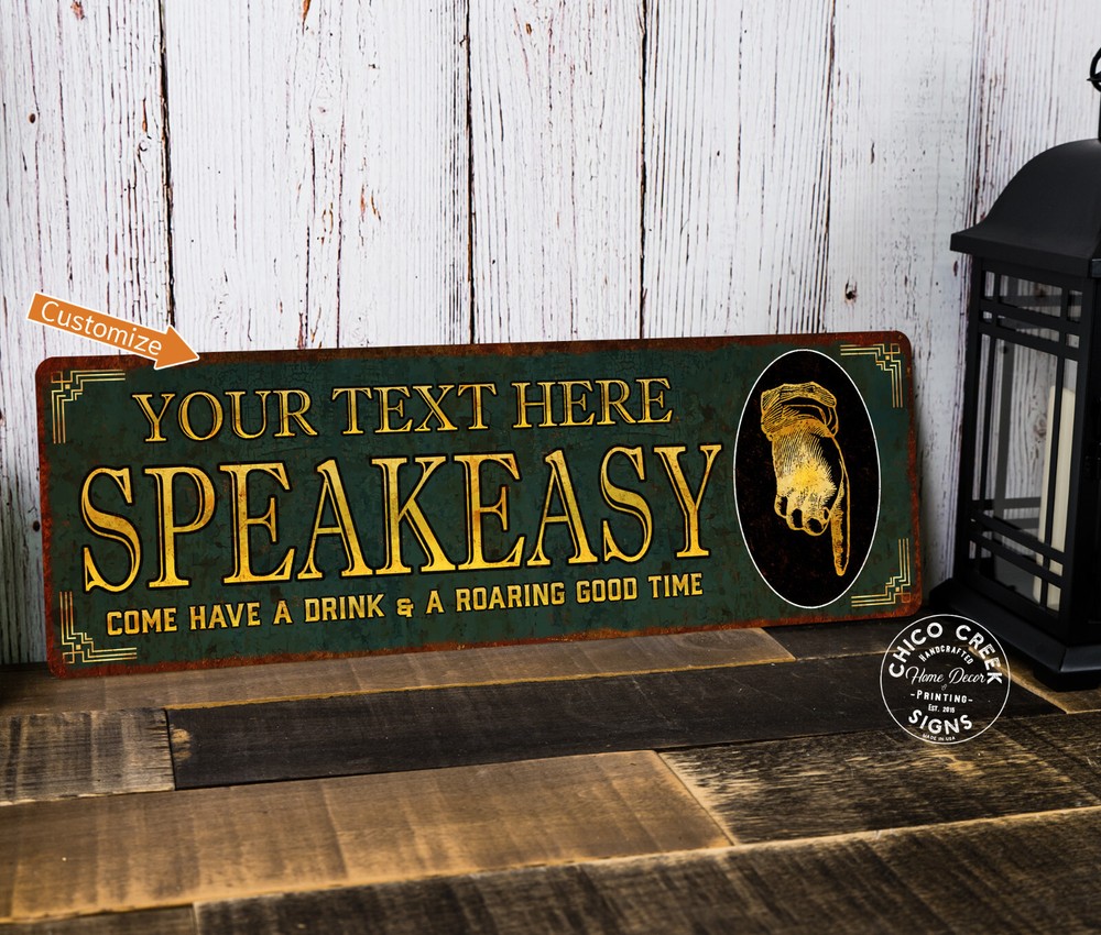 Personalized Rustic Distressed Speakeasy Bar Sign for Home Pub or Man Cave-image