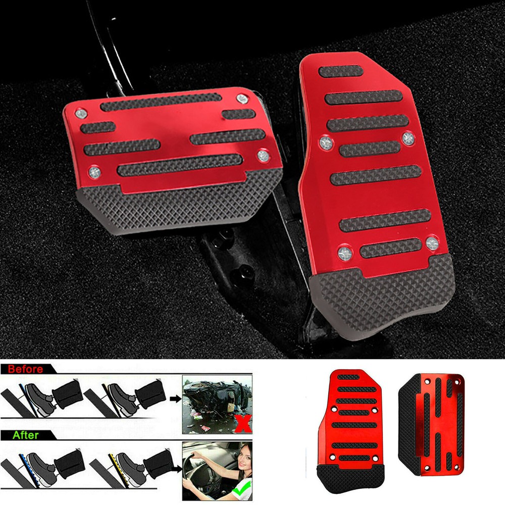 Universal Non-Slip Automatic Gas Brake Foot Pedal Pad Cover Car Accessories-Red
