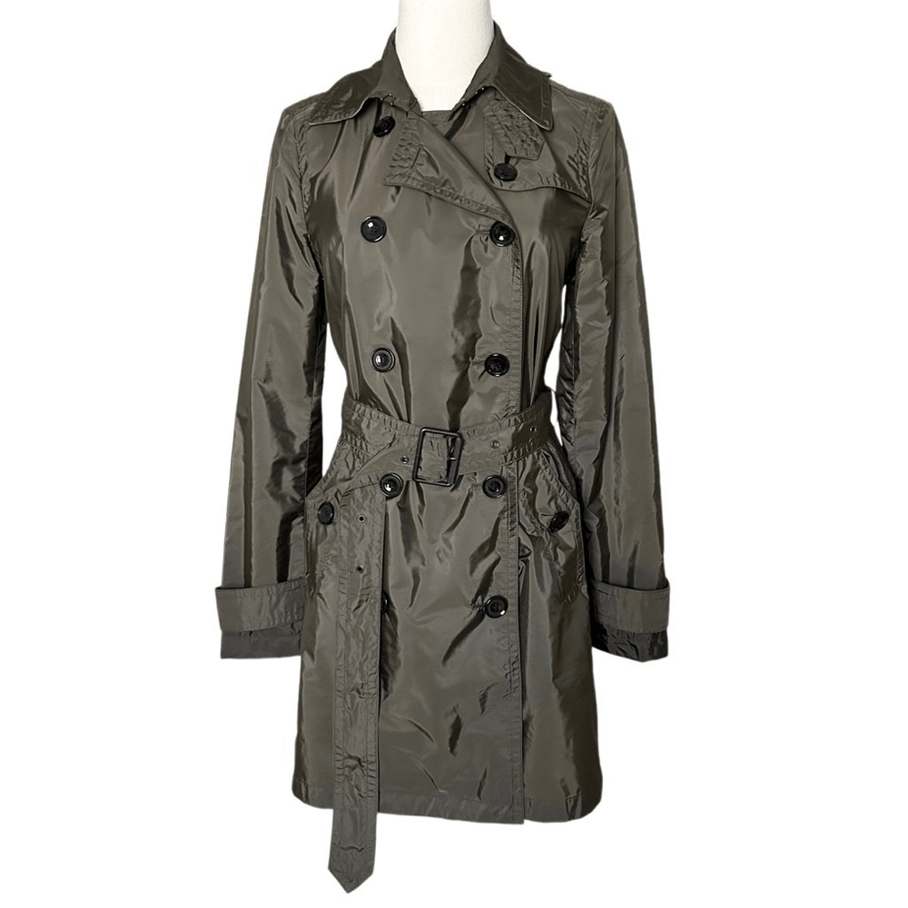 Burberry Brit Balmoral Packable Trench Army Green Size 4 US Water Resistant