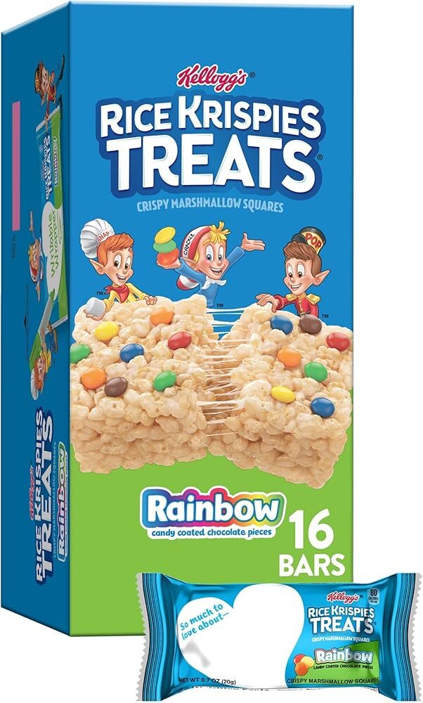 Rice Krispies Treats Marshmallow Snack Bars, Kids Snacks, Value Pack, Rainbow...