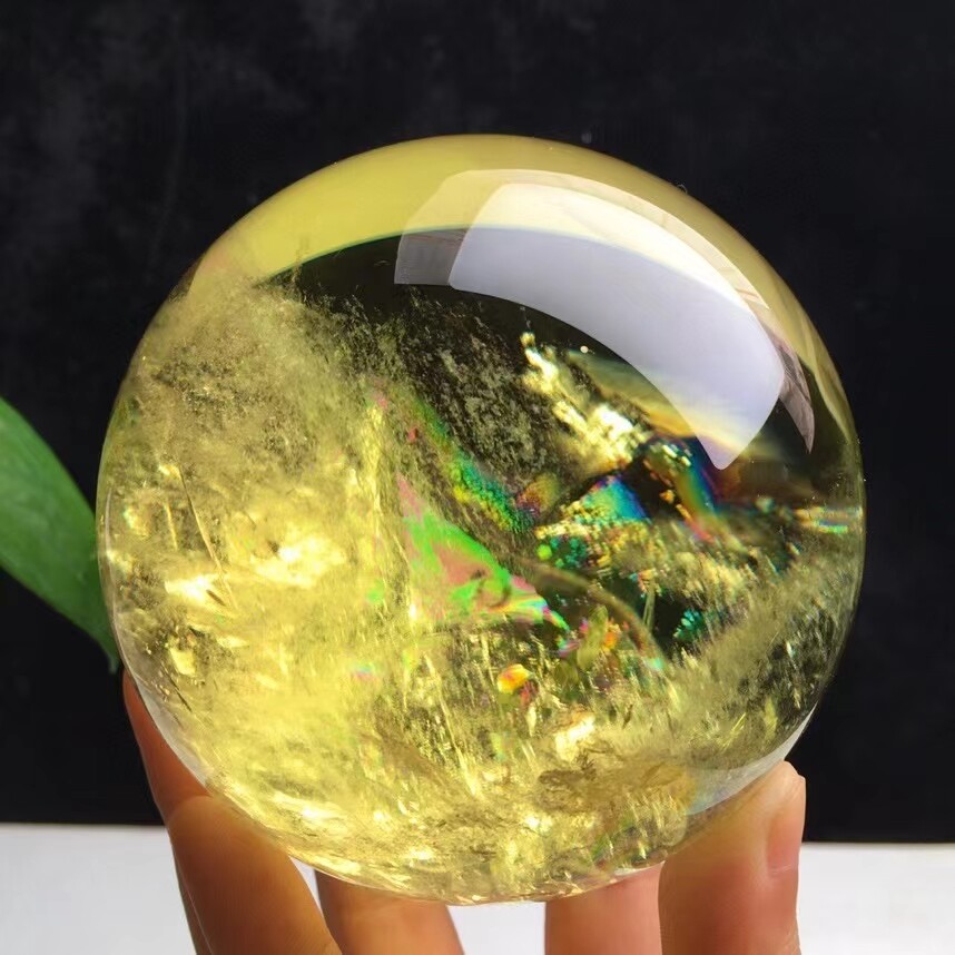 2.44LB Natural Citrine Quartz Sphere Ball for Reiki Healing and Gifting 92mm